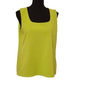 Coldwater creek chartreuse tank top, size xl